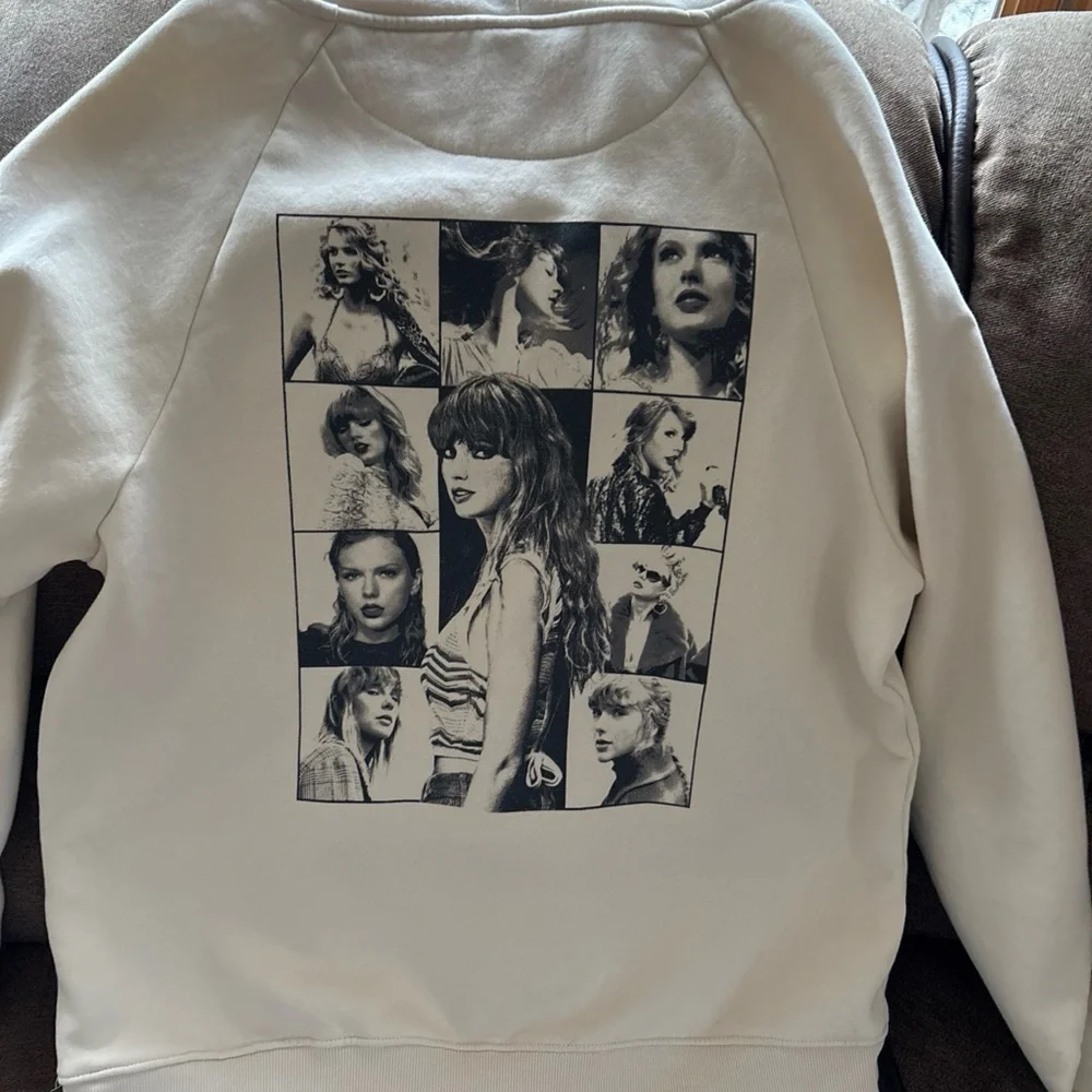 Taylor Swift The Eras Tour Cream Beige Hoodie Women Sweatshirt Size XLarge - Picture 5 of 5